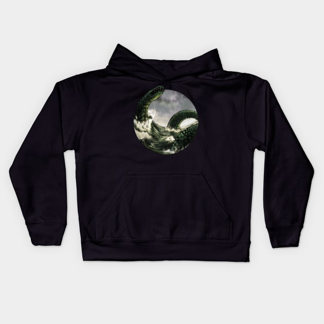 Jormungandr the Midgard Serpent Kids Hoodie by AniaArtNL